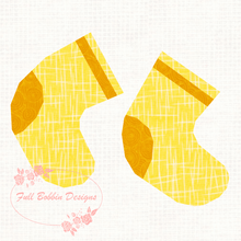 Load image into Gallery viewer, Baby Booties, Foundation Paper Piecing Pattern (FPP), Quilt Block, 3 sizes FPP Patterns- Full Bobbin Designs foundation paper piecing patterns quilt block patterns sewing patterns