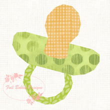 Load image into Gallery viewer, Baby Dummy, Pacifier, Foundation Paper Piecing Pattern (FPP), Quilt Block, 3 sizes FPP Patterns- Full Bobbin Designs foundation paper piecing patterns quilt block patterns sewing patterns