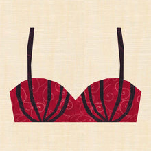 Load image into Gallery viewer, Balcony Bra, Foundation Paper Piecing, FPP Pattern, 3 sizes FPP Patterns- Full Bobbin Designs foundation paper piecing patterns quilt block patterns sewing patterns