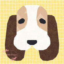 Load image into Gallery viewer, Basset Hound, Dog, Foundation Paper Piecing Pattern (FPP), Quilt Block, 3 sizes FPP Patterns- Full Bobbin Designs foundation paper piecing patterns quilt block patterns sewing patterns