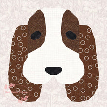 Load image into Gallery viewer, Basset Hound, Dog, Foundation Paper Piecing Pattern (FPP), Quilt Block, 3 sizes FPP Patterns- Full Bobbin Designs foundation paper piecing patterns quilt block patterns sewing patterns