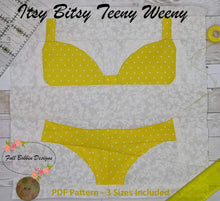 Load image into Gallery viewer, Bikini Foundation Paper Piecing Pattern (FPP Pattern), Quilt Block, 3 sizes FPP Patterns- Full Bobbin Designs foundation paper piecing patterns quilt block patterns sewing patterns