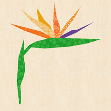 Load image into Gallery viewer, Bird of Paradise, Tropical Flower, Foundation Paper Piecing Pattern (FPP Pattern), Quilt Block, 3 sizes FPP Patterns- Full Bobbin Designs foundation paper piecing patterns quilt block patterns sewing patterns
