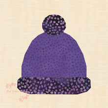 Load image into Gallery viewer, Bobble Hat, Foundation Paper Piecing Pattern (FPP Pattern), Quilt Block, 3 sizes FPP Patterns- Full Bobbin Designs foundation paper piecing patterns quilt block patterns sewing patterns
