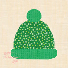 Load image into Gallery viewer, Bobble Hat, Foundation Paper Piecing Pattern (FPP Pattern), Quilt Block, 3 sizes FPP Patterns- Full Bobbin Designs foundation paper piecing patterns quilt block patterns sewing patterns