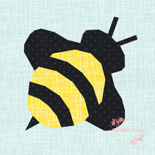 Load image into Gallery viewer, Bumble Bee, Foundation Paper Piecing Pattern (FPP), Quilt Block, 4 sizes FPP Patterns- Full Bobbin Designs foundation paper piecing patterns quilt block patterns sewing patterns