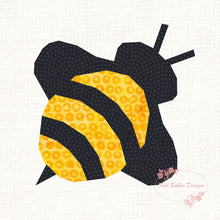 Load image into Gallery viewer, Bumble Bee, Foundation Paper Piecing Pattern (FPP), Quilt Block, 4 sizes FPP Patterns- Full Bobbin Designs foundation paper piecing patterns quilt block patterns sewing patterns