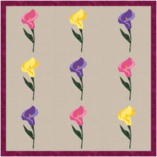 Load image into Gallery viewer, Calla Lily, Flower, Foundation Paper Piecing (FPP Pattern), Quilt Block, 3 sizes FPP Patterns- Full Bobbin Designs foundation paper piecing patterns quilt block patterns sewing patterns