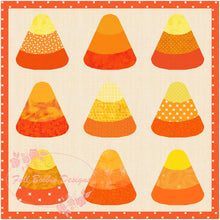 Load image into Gallery viewer, Candy Corn, Halloween, Foundation Paper Piecing Pattern (FPP Pattern), Quilt Block, 3 sizes FPP Patterns- Full Bobbin Designs foundation paper piecing patterns quilt block patterns sewing patterns