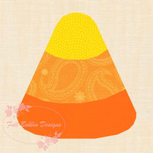 Load image into Gallery viewer, Candy Corn, Halloween, Foundation Paper Piecing Pattern (FPP Pattern), Quilt Block, 3 sizes FPP Patterns- Full Bobbin Designs foundation paper piecing patterns quilt block patterns sewing patterns