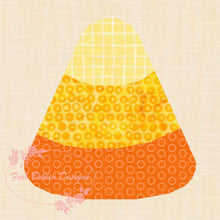 Load image into Gallery viewer, Candy Corn, Halloween, Foundation Paper Piecing Pattern (FPP Pattern), Quilt Block, 3 sizes FPP Patterns- Full Bobbin Designs foundation paper piecing patterns quilt block patterns sewing patterns