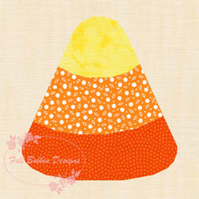 Load image into Gallery viewer, Candy Corn, Halloween, Foundation Paper Piecing Pattern (FPP Pattern), Quilt Block, 3 sizes FPP Patterns- Full Bobbin Designs foundation paper piecing patterns quilt block patterns sewing patterns