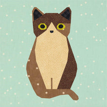 Load image into Gallery viewer, Cat! Foundation Paper Piecing Pattern (FPP), Quilt Block, 4 sizes FPP Patterns- Full Bobbin Designs foundation paper piecing patterns quilt block patterns sewing patterns