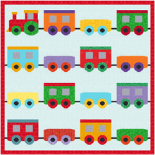 Load image into Gallery viewer, Choo Choo Train, Foundation Paper Piecing Pattern (FPP Pattern), Quilt Block, 3 Patterns included each in 4 sizes FPP Patterns- Full Bobbin Designs foundation paper piecing patterns quilt block patterns sewing patterns