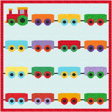 Load image into Gallery viewer, Choo Choo Train, Foundation Paper Piecing Pattern (FPP Pattern), Quilt Block, 3 Patterns included each in 4 sizes FPP Patterns- Full Bobbin Designs foundation paper piecing patterns quilt block patterns sewing patterns