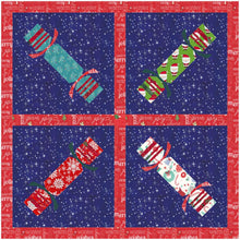 Load image into Gallery viewer, Christmas Cracker Foundation Paper Piecing Pattern (FPP Pattern), Quilt Block, 3 sizes FPP Patterns- Full Bobbin Designs foundation paper piecing patterns quilt block patterns sewing patterns