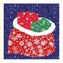 Load image into Gallery viewer, Christmas Sack, Foundation Paper Piecing Pattern (FPP Pattern), Quilt Block, 3 sizes FPP Patterns- Full Bobbin Designs foundation paper piecing patterns quilt block patterns sewing patterns
