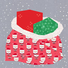 Load image into Gallery viewer, Christmas Sack, Foundation Paper Piecing Pattern (FPP Pattern), Quilt Block, 3 sizes FPP Patterns- Full Bobbin Designs foundation paper piecing patterns quilt block patterns sewing patterns