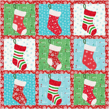 Load image into Gallery viewer, Christmas Stockings, Set of 3, Foundation Paper Piecing Patterns (FPP Pattern), Quilt Block, 3 sizes FPP Patterns- Full Bobbin Designs foundation paper piecing patterns quilt block patterns sewing patterns