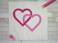 Load image into Gallery viewer, Connected Hearts, Foundation Paper Piecing Pattern (FPP Pattern), Quilt Block, 3 sizes FPP Patterns- Full Bobbin Designs foundation paper piecing patterns quilt block patterns sewing patterns