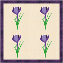 Load image into Gallery viewer, Crocus, Flower Foundation Paper Piecing (FPP Pattern), Quilt Block, 3 sizes FPP Patterns- Full Bobbin Designs foundation paper piecing patterns quilt block patterns sewing patterns
