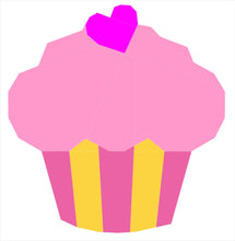 Load image into Gallery viewer, Cupcake Foundation Paper Piecing Pattern (FPP), Quilt Block, 3 sizes FPP Patterns- Full Bobbin Designs foundation paper piecing patterns quilt block patterns sewing patterns