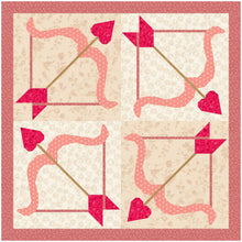 Load image into Gallery viewer, Cupids Bow, Valentine, Foundation Paper Piecing Pattern (FPP Pattern), Quilt Block, 3 sizes FPP Patterns- Full Bobbin Designs foundation paper piecing patterns quilt block patterns sewing patterns