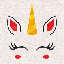 Load image into Gallery viewer, Cute Unicorn, Foundation Paper Piecing Pattern (FPP Pattern), Quilt Block, 4 sizes FPP Patterns- Full Bobbin Designs foundation paper piecing patterns quilt block patterns sewing patterns