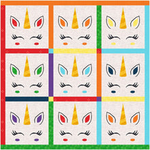 Load image into Gallery viewer, Cute Unicorn, Foundation Paper Piecing Pattern (FPP Pattern), Quilt Block, 4 sizes FPP Patterns- Full Bobbin Designs foundation paper piecing patterns quilt block patterns sewing patterns