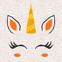 Load image into Gallery viewer, Cute Unicorn, Foundation Paper Piecing Pattern (FPP Pattern), Quilt Block, 4 sizes FPP Patterns- Full Bobbin Designs foundation paper piecing patterns quilt block patterns sewing patterns