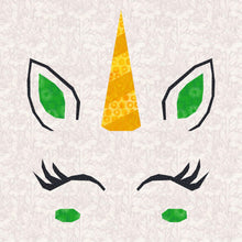 Load image into Gallery viewer, Cute Unicorn, Foundation Paper Piecing Pattern (FPP Pattern), Quilt Block, 4 sizes FPP Patterns- Full Bobbin Designs foundation paper piecing patterns quilt block patterns sewing patterns