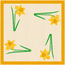 Load image into Gallery viewer, Daffodil, Flower Foundation Paper Piecing Pattern (FPP Pattern), Quilt Block, 3 sizes FPP Patterns- Full Bobbin Designs foundation paper piecing patterns quilt block patterns sewing patterns