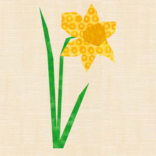 Load image into Gallery viewer, Daffodil, Flower Foundation Paper Piecing Pattern (FPP Pattern), Quilt Block, 3 sizes FPP Patterns- Full Bobbin Designs foundation paper piecing patterns quilt block patterns sewing patterns