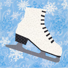 Load image into Gallery viewer, Dancing on Ice, Ice Skate, Foundation Paper Piecing Pattern (FPP Pattern), Quilt Block, 3 Sizes Included FPP Patterns- Full Bobbin Designs foundation paper piecing patterns quilt block patterns sewing patterns