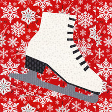 Load image into Gallery viewer, Dancing on Ice, Ice Skate, Foundation Paper Piecing Pattern (FPP Pattern), Quilt Block, 3 Sizes Included FPP Patterns- Full Bobbin Designs foundation paper piecing patterns quilt block patterns sewing patterns