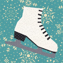 Load image into Gallery viewer, Dancing on Ice, Ice Skate, Foundation Paper Piecing Pattern (FPP Pattern), Quilt Block, 3 Sizes Included FPP Patterns- Full Bobbin Designs foundation paper piecing patterns quilt block patterns sewing patterns
