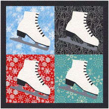 Load image into Gallery viewer, Dancing on Ice, Ice Skate, Foundation Paper Piecing Pattern (FPP Pattern), Quilt Block, 3 Sizes Included FPP Patterns- Full Bobbin Designs foundation paper piecing patterns quilt block patterns sewing patterns