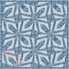 Load image into Gallery viewer, Deco Flower, Foundation Paper Piecing, FPP Pattern, 3 sizes FPP Patterns- Full Bobbin Designs foundation paper piecing patterns quilt block patterns sewing patterns