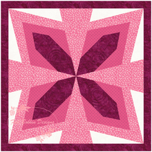 Load image into Gallery viewer, Deco Flower, Foundation Paper Piecing, FPP Pattern, 3 sizes FPP Patterns- Full Bobbin Designs foundation paper piecing patterns quilt block patterns sewing patterns