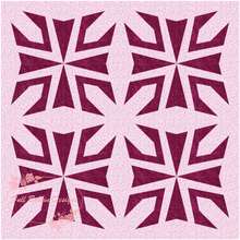 Load image into Gallery viewer, Deco Flower, Foundation Paper Piecing, FPP Pattern, 3 sizes FPP Patterns- Full Bobbin Designs foundation paper piecing patterns quilt block patterns sewing patterns