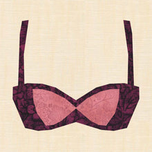 Load image into Gallery viewer, Demi Bra, Foundation Paper Piecing, FPP Pattern, 3 sizes FPP Patterns- Full Bobbin Designs foundation paper piecing patterns quilt block patterns sewing patterns