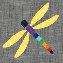 Load image into Gallery viewer, Dragonfly, Foundation Paper Piecing Pattern (FPP Pattern), 3 sizes FPP Patterns- Full Bobbin Designs foundation paper piecing patterns quilt block patterns sewing patterns