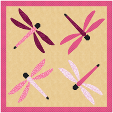 Load image into Gallery viewer, Dragonfly, Foundation Paper Piecing Pattern (FPP Pattern), 3 sizes FPP Patterns- Full Bobbin Designs foundation paper piecing patterns quilt block patterns sewing patterns