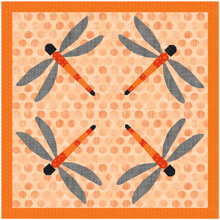 Load image into Gallery viewer, Dragonfly, Foundation Paper Piecing Pattern (FPP Pattern), 3 sizes FPP Patterns- Full Bobbin Designs foundation paper piecing patterns quilt block patterns sewing patterns
