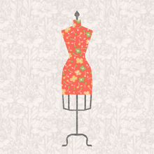 Load image into Gallery viewer, Dressmakers Dummy, Foundation Paper Piecing Pattern (FPP Pattern), 4 Sizes FPP Patterns- Full Bobbin Designs foundation paper piecing patterns quilt block patterns sewing patterns