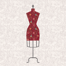 Load image into Gallery viewer, Dressmakers Dummy, Foundation Paper Piecing Pattern (FPP Pattern), 4 Sizes FPP Patterns- Full Bobbin Designs foundation paper piecing patterns quilt block patterns sewing patterns