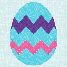 Load image into Gallery viewer, Easter Egg, Foundation Paper Piecing Pattern (FPP Pattern), Quilt Block, 3 sizes FPP Patterns- Full Bobbin Designs foundation paper piecing patterns quilt block patterns sewing patterns