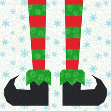 Load image into Gallery viewer, Elf Legs Foundation Paper Piecing Pattern (FPP Pattern), Quilt Block, 3 sizes FPP Patterns- Full Bobbin Designs foundation paper piecing patterns quilt block patterns sewing patterns