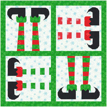 Load image into Gallery viewer, Elf Legs Foundation Paper Piecing Pattern (FPP Pattern), Quilt Block, 3 sizes FPP Patterns- Full Bobbin Designs foundation paper piecing patterns quilt block patterns sewing patterns
