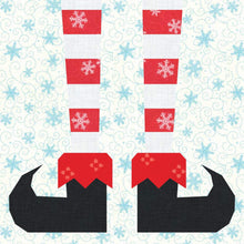 Load image into Gallery viewer, Elf Legs Foundation Paper Piecing Pattern (FPP Pattern), Quilt Block, 3 sizes FPP Patterns- Full Bobbin Designs foundation paper piecing patterns quilt block patterns sewing patterns